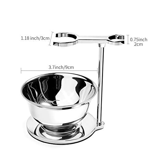 Luxury Shaving Razor & Brush Stand with Soap Bowl - Compatible with Manual & Gillette Razors