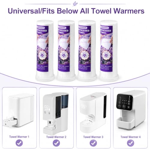 80 Pcs Disposable Compressed Face Towels for Hot Towel Dispenser - Light Lavender Scent