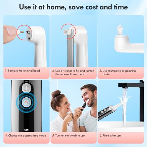 Pelzzle White Electric Tooth Polisher with 5 Modes & 3 Pastes for Daily Teeth Cleaning