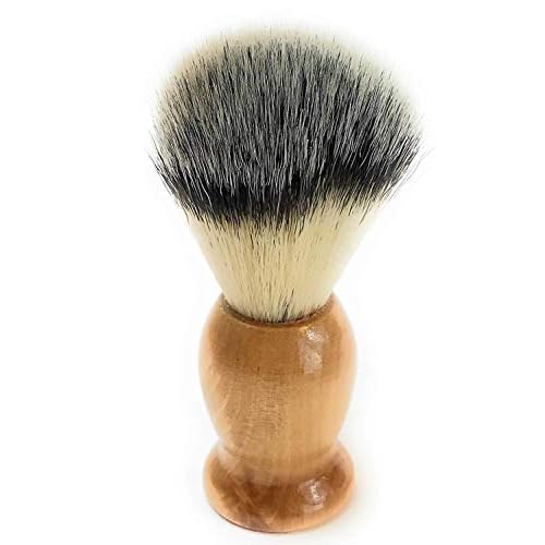G.B.S Natural Wood Shaving Set with Straight Razor, Synthetic, Shave Brush, Animal Free, Beechwood Shave Bowl and Natural Soap