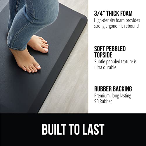 Antifatigue Kitchen Mat 70x24 Black Cushioned Foam Support Floor Mat
