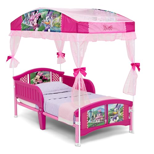Toddler Bed with Canopy - Minnie Mouse Kids Bed for 15 Months+ - Safe & Easy Transition
