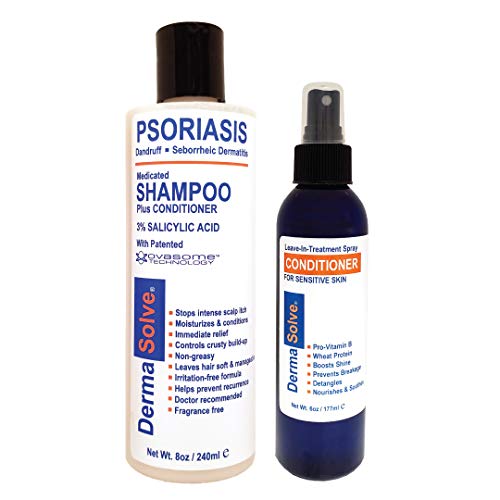 Psoriasis Shampoo & Leave-In Conditioner Set for Sensitive Scalp - Anti Dandruff & Dry Skin Relief