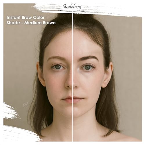 Temporary Brow Color Kit - Medium Brown, 24 Applications, Fast-Acting