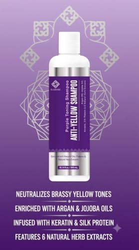 Purple Toning Shampoo for Silver Blonde Hair - Anti-Yellow Hair Care 10.14 fl oz