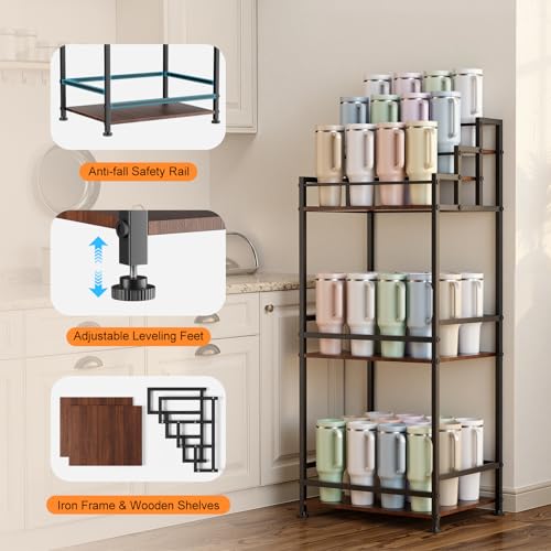 36-Cup Water Bottle Organizer Stand - 5-Tier Tumbler Display Rack for Kitchen & Home Bar