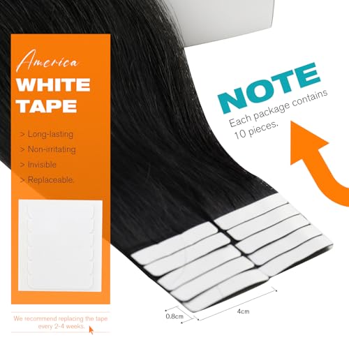 Sunny Hair Tape-in Hair Extensions - 12 Inch Jet Black, 10pcs, 22.# 1 Variation