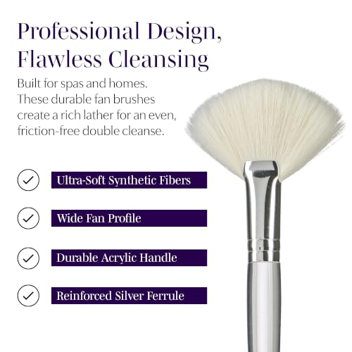 Facial Cleansing Brush Set of 2 - Ultra Soft Fan Style Skin Care Tools