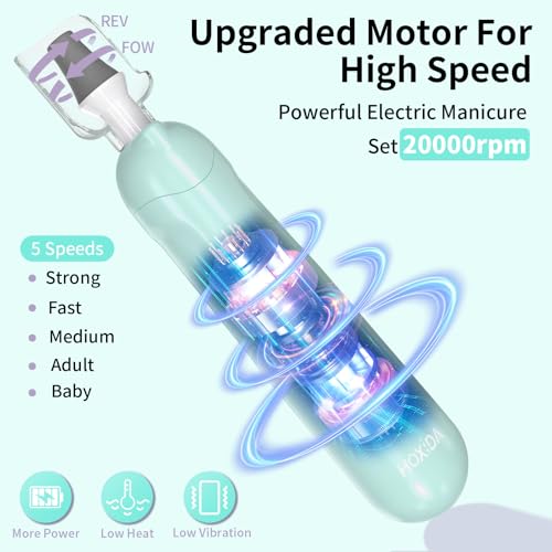Hoxida Cordless Nail Drill for Thick Toenails Blue - Manicure Pedicure Kit