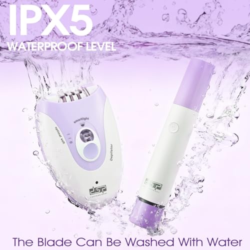 Purple 2-in-1 Cordless Epilator & Shaver for Women, Facial Hair Removal