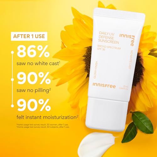 Innisfree Daily UV Defense SPF 36 ? Korean Face Sunscreen, Invisible Finish, Broad Spectrum, No White Cast, Lightweight, Hydrating, Available in Gift Sets