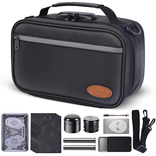 8-Piece Travel Storage Case with Combination Lock and Accessories
