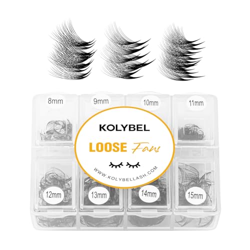 Premade Lash Fans 600 Fans 10D Handmade Premade Fans Lash Extensions 0.07mm Thickness 8-15mm D Curl Premade Fans Eyelash Extension Middle Stem Promade Lashes Fans (600Fans-10D-0.07D,8-15mm)