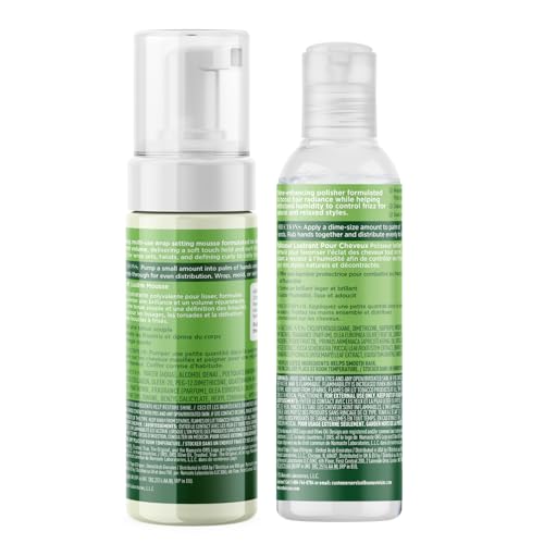 ORS Olive Oil Glossing Hair Polisher Frizz Control & Wrap Set Mousse Restorative Shine 2 Piece Set