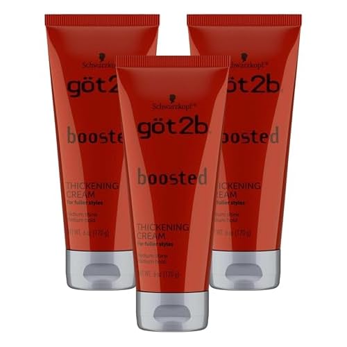 Got 2B Boosted Hair Thickening Cream for Fuller Styles, Medium Shine, Medium Hold, 6 Ounce - 3 Pack