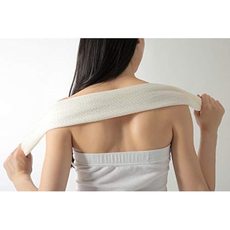 Exfoliating Washcloth [Made in Japan] Shower Back Scrubber, Plant-Based Body Exfoliating Towel (Linen)