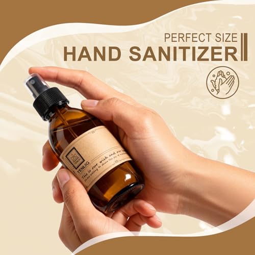 5oz Amber Glass Spray Bottles - Refillable for Essential Oils, Cleaning, Hair, Facial, Aromatherapy