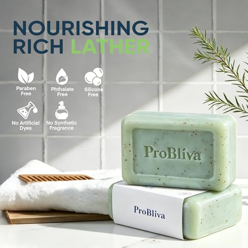 ProBliva Antifungal Soap Bar 4 Bars with Tea Tree Oil & Charcoal – Maximum Strength for Athlete’s Foot & Jock Itch