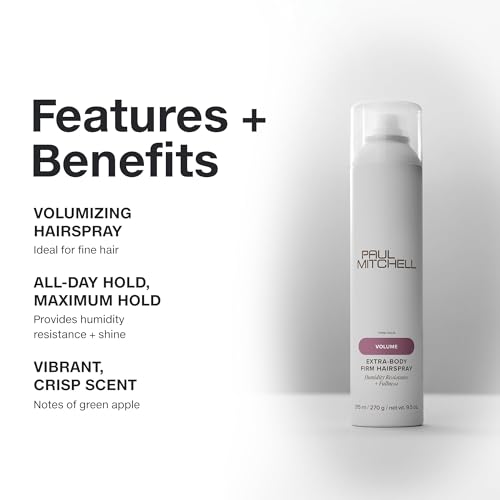 Paul Mitchell Extra-Body Firm Hairspray - Max Volume, Humidity Resistant, 9.5 oz