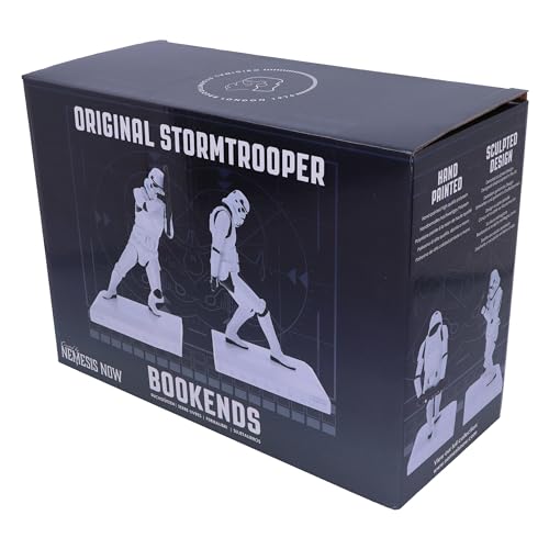 Stormtrooper Bookend Figurines Set - Single Resin Sci-Fi Bookends, 18.5cm, White, Official Merchandise
