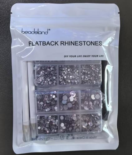 Pink Rhinestones for Nails 8300pcs Flatback Beads Set - Light Pink, 10 Sizes with Tools