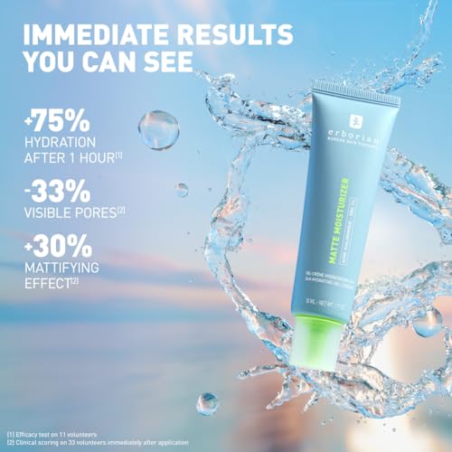 Erborian Matte Moisturizer with Hyaluronic Acid 1.69 Fl Oz Gel Cream - Korean Skincare