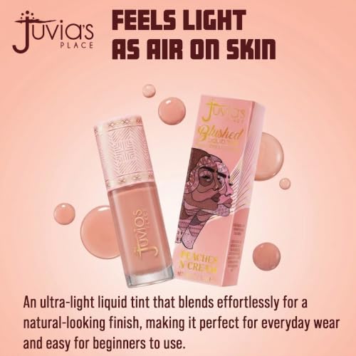 Juvia's Place Blushed Liquid Tint Peaches N' Cream - Lightweight Dewy Blush with Vitamin E