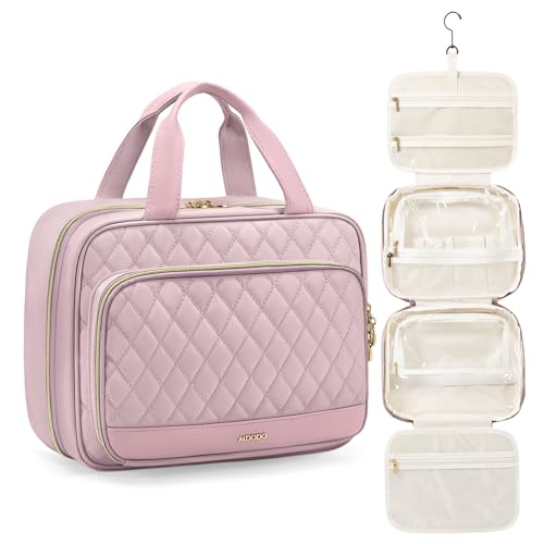 Travel Toiletry Bag for Women with Hanging Organizer - Pinkish Purple