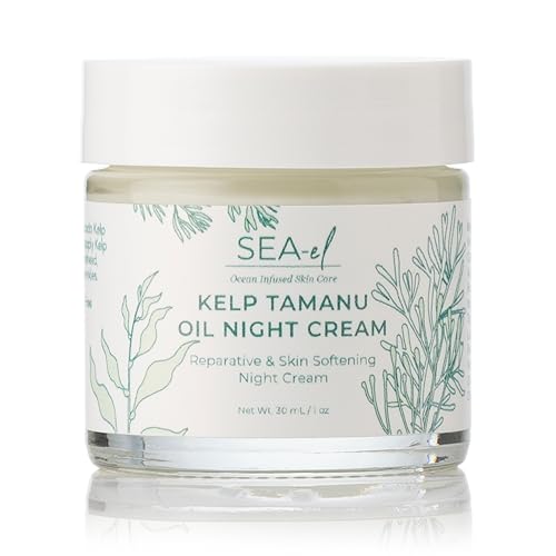 Hydrating Night Face Moisturizer with Sea Kelp & Tamanu Oil - Anti-Aging Skin Care for Women & Men - 1 Oz