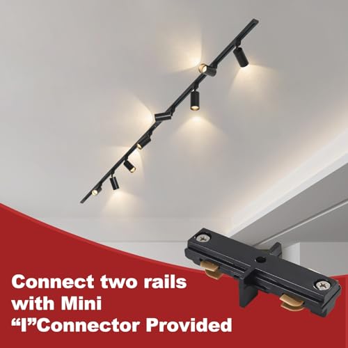 Black 6-Light LED Track Lighting Kit with 6.6ft H Track Rails & Canopy Connector