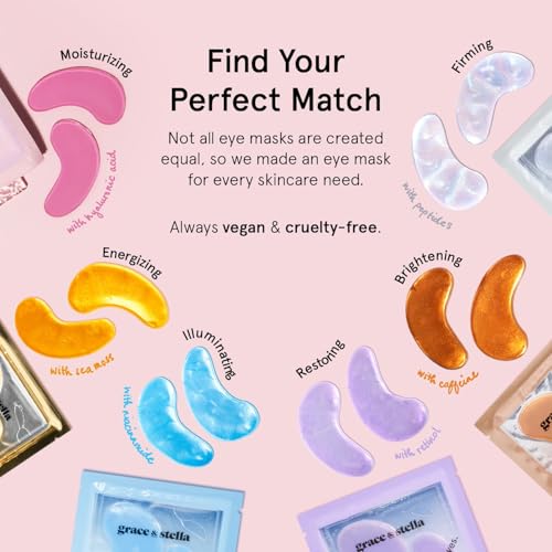 grace & stella Award Winning Under Eye Mask - Birthday Gifts for Women - Gel Eye Patches for Dark Circles, Puffy Eyes, Wrinkles, Undereye Bags - Gifts for Teen Girls - Vegan (48 Pairs, Gold)