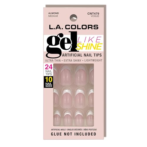 L.A. COLORS Gel Like Shine Nail Tips, Vogue CNT479 (Pack of 2)