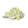 Lemons Bone China Dinnerware Set - Service for 4, Includes Plates & Mugs
