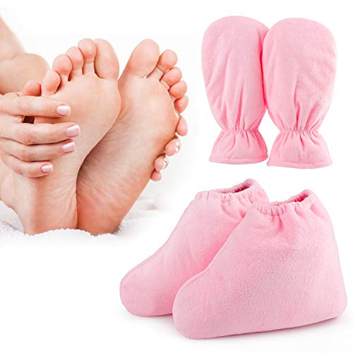 Segbeauty Thick Pink Paraffin Wax Gloves & Booties for Hand & Foot Therapy, Large Size