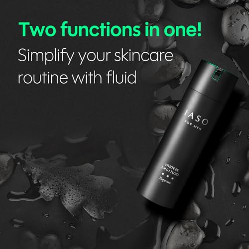IASO For Men White EX 2-IN-1 Fluid Supreme | Premium After Shave and Moisturizer, Wrinkle Reducing, Skin Reconditioning, Korean Men Care, 5.07 oz