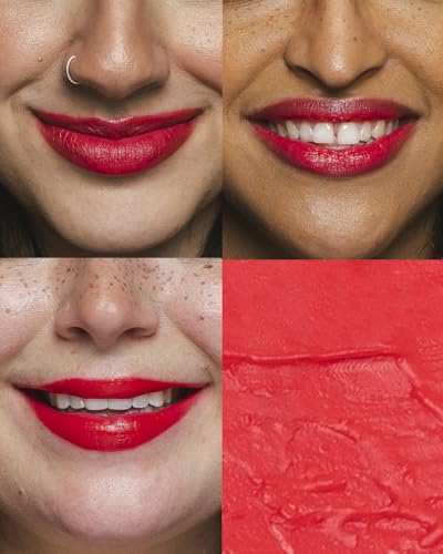 Cheekbone Sustain Refillable Vegan Lipstick in Vibrant Coral Pink 0.14 oz