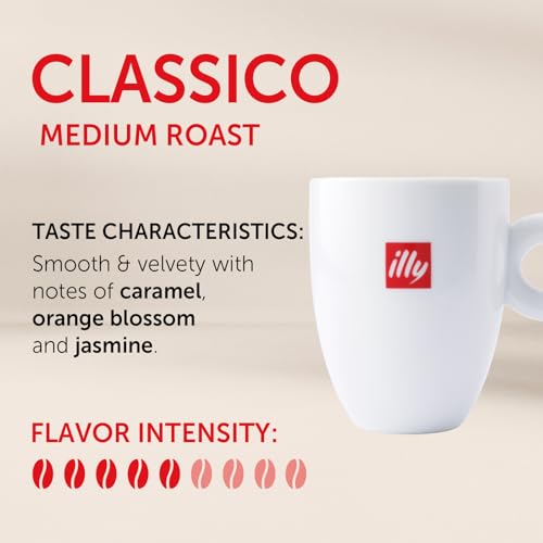 illy Coffee K Cup Pods Classico Medium Roast 20 Count Pack of 4 - Compatible with Keurig