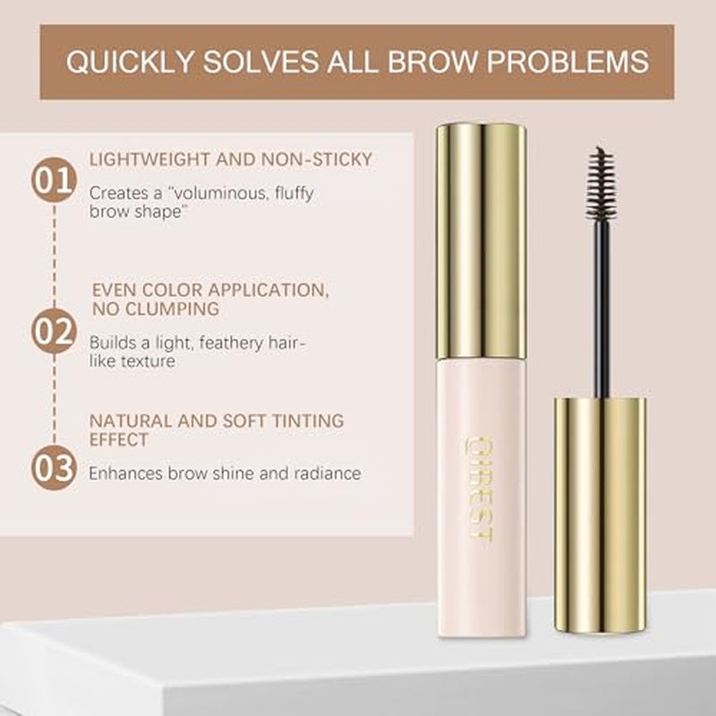 Brocharm Brow Gel Waterproof for Soft Ful Brows Eyebrow Tint Eye Brow Gel Smudge-Proof, Long Lasting Definition, Vegan & Cruelty Free (01 Olive Brown, 1 Count (Pack of 1))