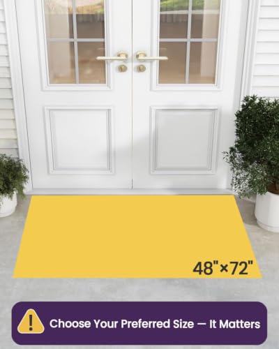 Outdoor Entrance Door Mat 48x72 Inch Rubber Doormat Maze Black - Weather-Resistant