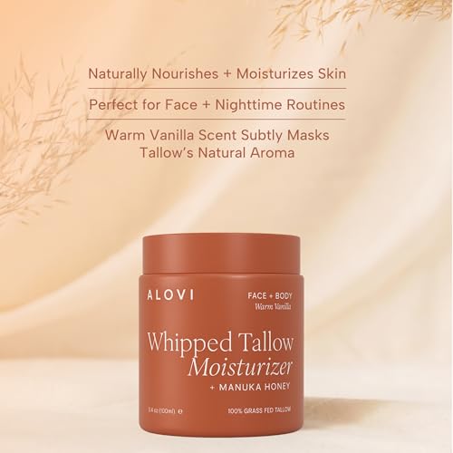 Whipped Tallow Moisturizer with Manuka Honey & Vanilla - Face & Body Hydration