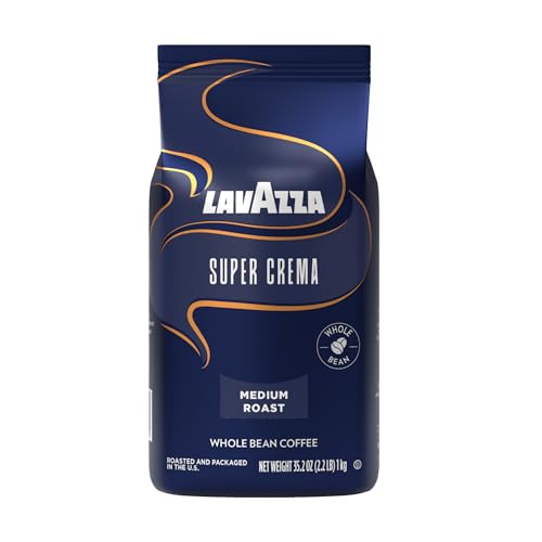Lavazza Super Crema Espresso Whole Bean Coffee Pack - Hazelnut Brown Sugar Variation, 3 x 2.2 lb Bags