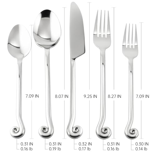 Kelenfer 20-Piece Stainless Steel Flatware Set with Musical Note Handles - Silver / 20 Pcs
