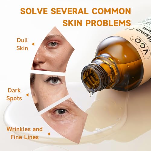 VGO Vitamin C Serum for Face - 1.01oz Anti-Aging Hydrating Serum with Hyaluronic Acid & Vitamin E