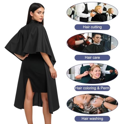 Black Hair Salon Capes 5 Pack Waterproof Barber Capes 55x47 Inches - Variation of THIS listing 5