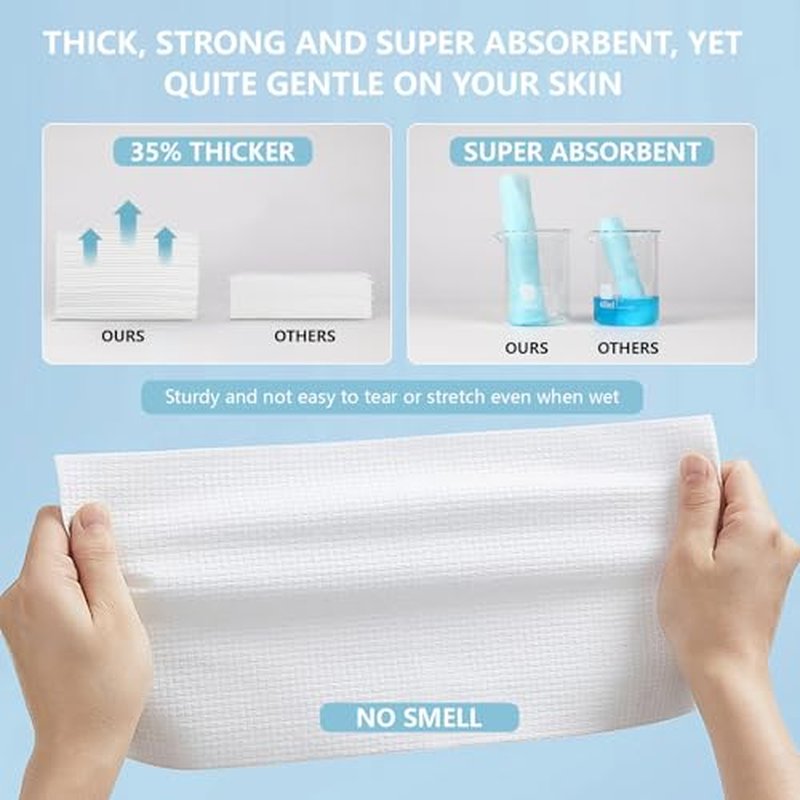 Disposable Face Towel - Face Towelettes XL, Soft&Comfortable Facial Towels Disposable,Thick Clean Towel for Sensitive Skin, Makeup Remover Dry Wipes Facial Washcloths 100 Count
