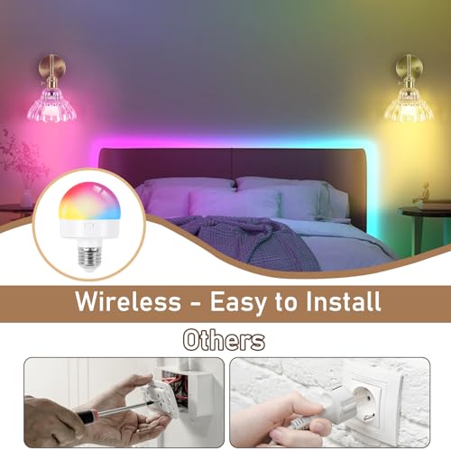 Flower Amber Rechargeable Battery-Operated Wall Sconce Set of 2 - Dimmable Wireless Brass Lamps with Remote for Bedroom Living Room