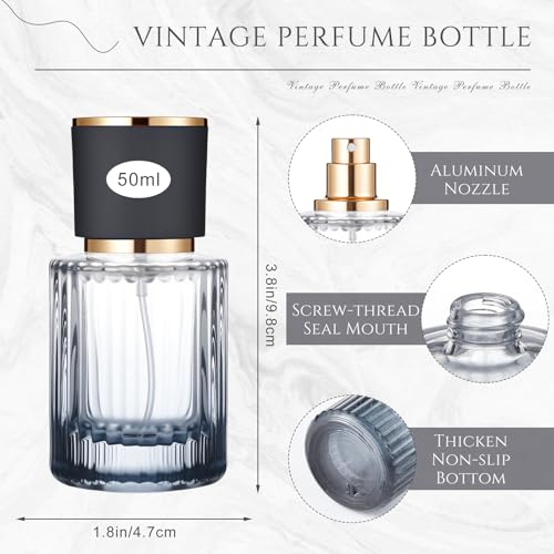 Teenyyou 24 Pack 50ml Refillable Perfume Bottles with Gradient Colors, Travel Size