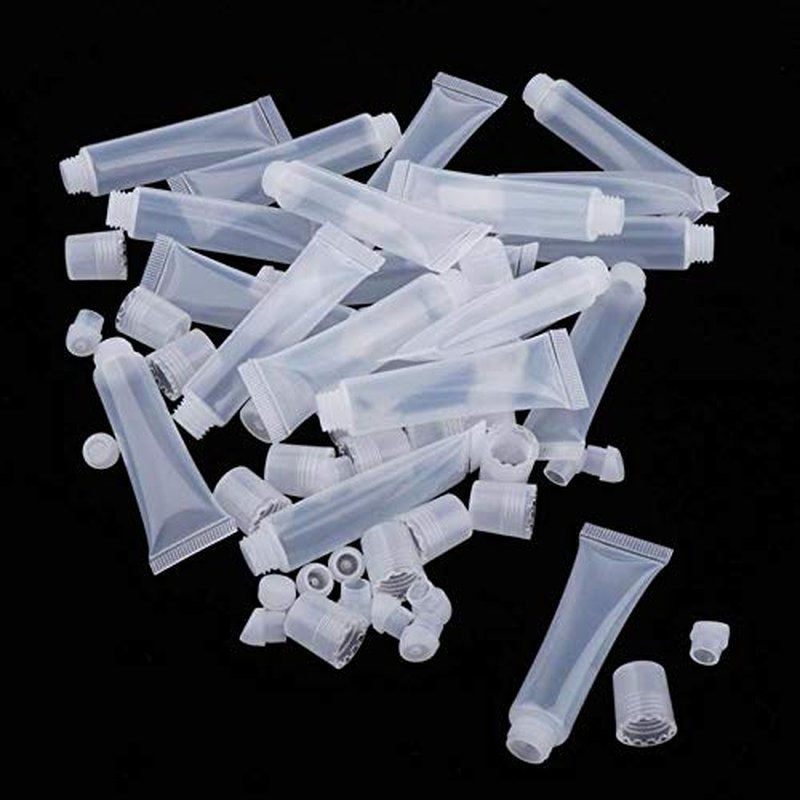 20Pcs Empty Refillable 10ml Mini Clear Lip Gloss Balm Cosmetic Containers With Syringe for DIY Lip Gloss