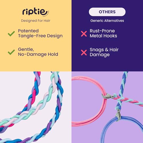 Rip Tie Soft Tangle-Free Hair Ties - 3 Pack Multicolor - Regular Variation