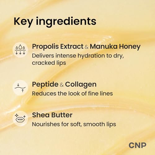 CNP Lip Duo - Honey Lip Butter Bundle | Hydrating Overnight Manuka Lip Balm & Mask, 12hrs Long-lasting Moisture, Gentle Exfoliation, Korean Skin Care